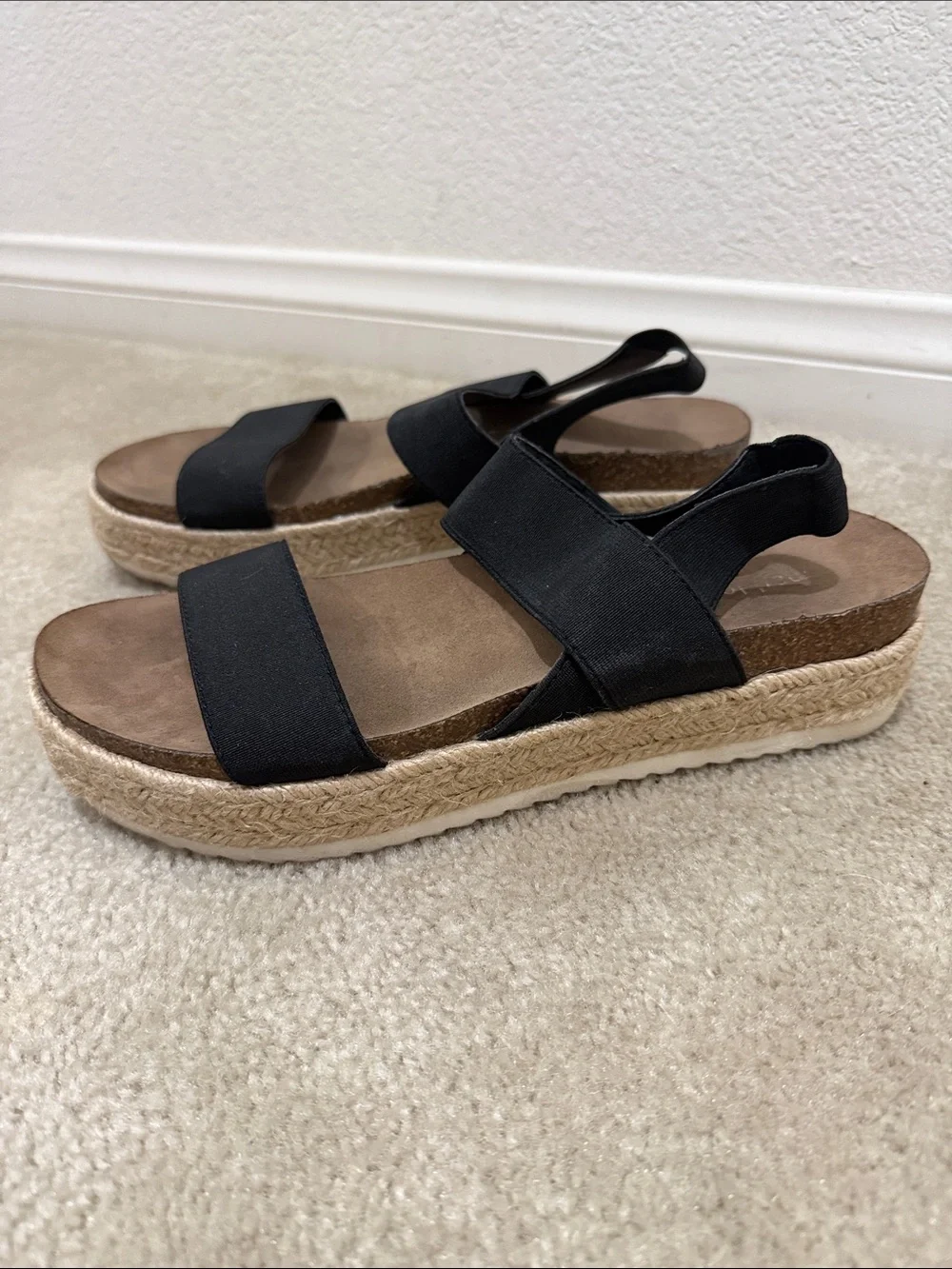 Madden Girl Black Espadrille Platform Sandals